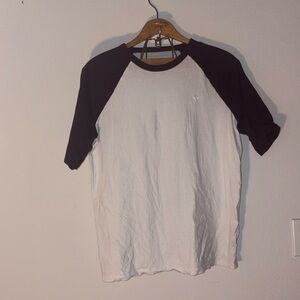 American Eagle Outfitters Black and White Raglan Tee